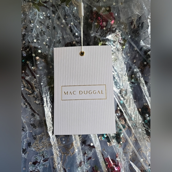 NWT! MAC DUGGAL, Flutter Sleeve Beaded Ball Gown, Periwinkle, Size 10 -MSRP $998 - Picture 5 of 10